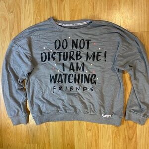 FRIENDS Gray Graphic Lounge Sweatshirt with Bold Black Print